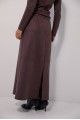 **Long suede skirt "Harmony" in chocolate color: an elegant basic element for the autumn-spring season**